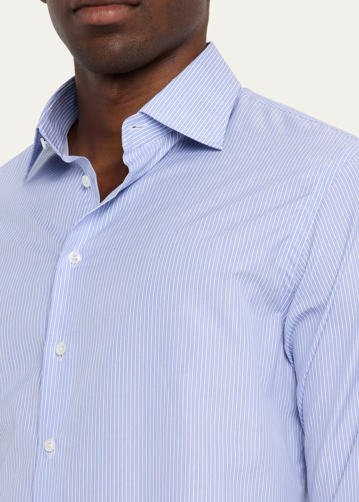 Giorgio ArmaniMen's Majesty Cotton Vertical Stripe Dress Shirt