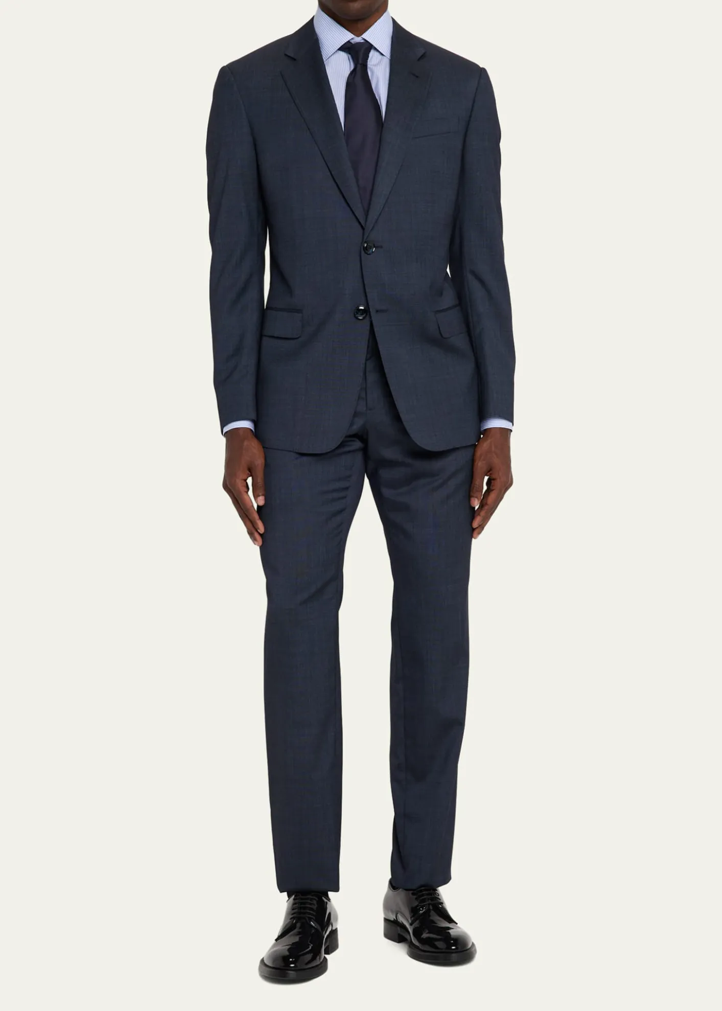 Giorgio ArmaniMen's Majesty Cotton Vertical Stripe Dress Shirt