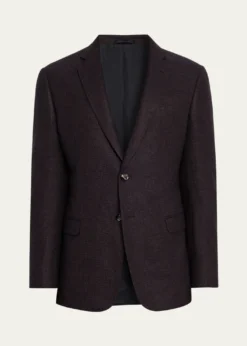Giorgio ArmaniMen's Micro Grid Textured Blend Sport Coat