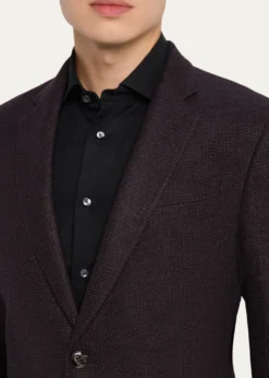 Giorgio ArmaniMen's Micro Grid Textured Blend Sport Coat