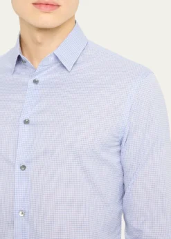 Giorgio ArmaniMen's Micro-Plaid Cotton Dress Shirt