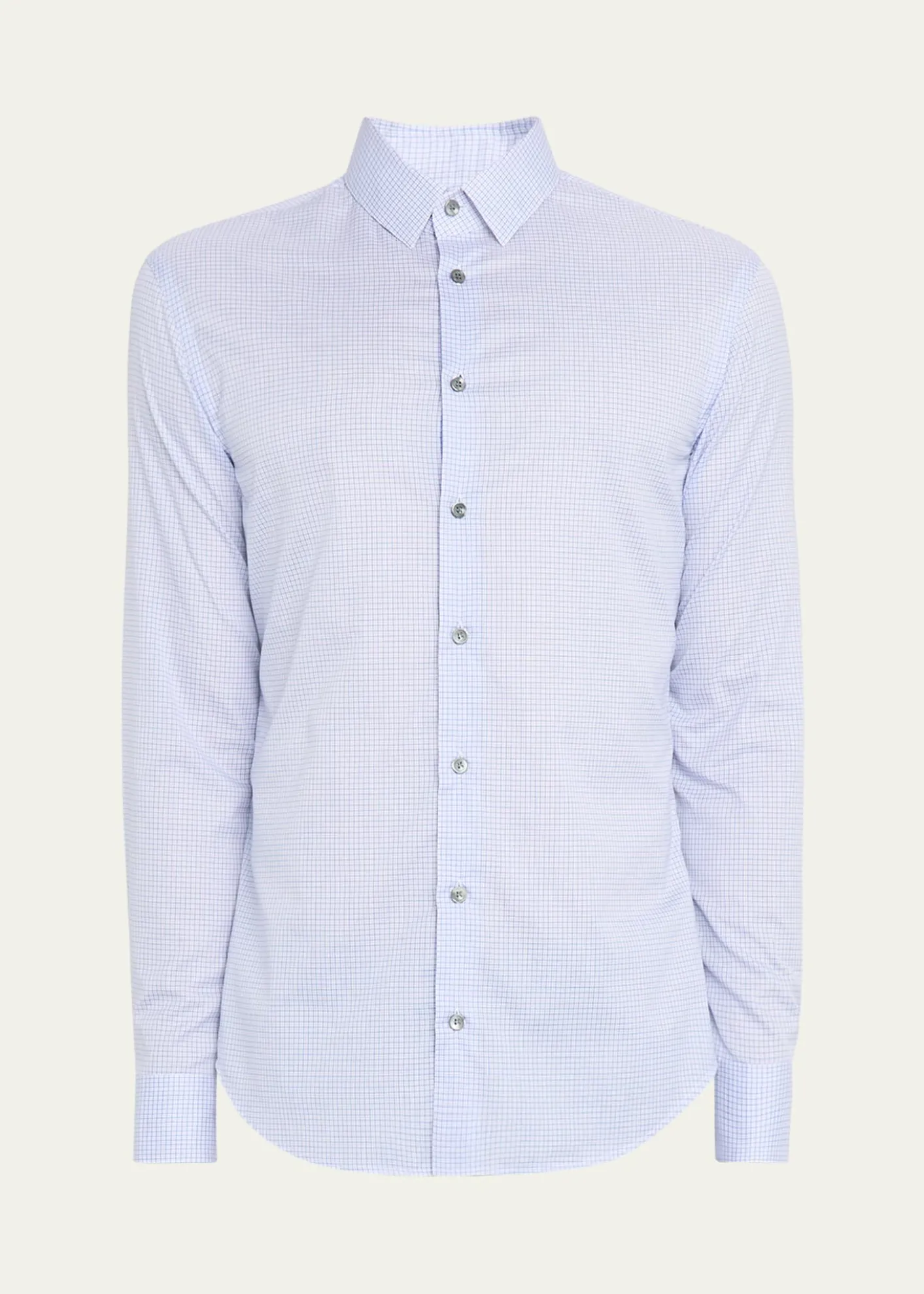 Giorgio ArmaniMen's Micro-Plaid Cotton Dress Shirt