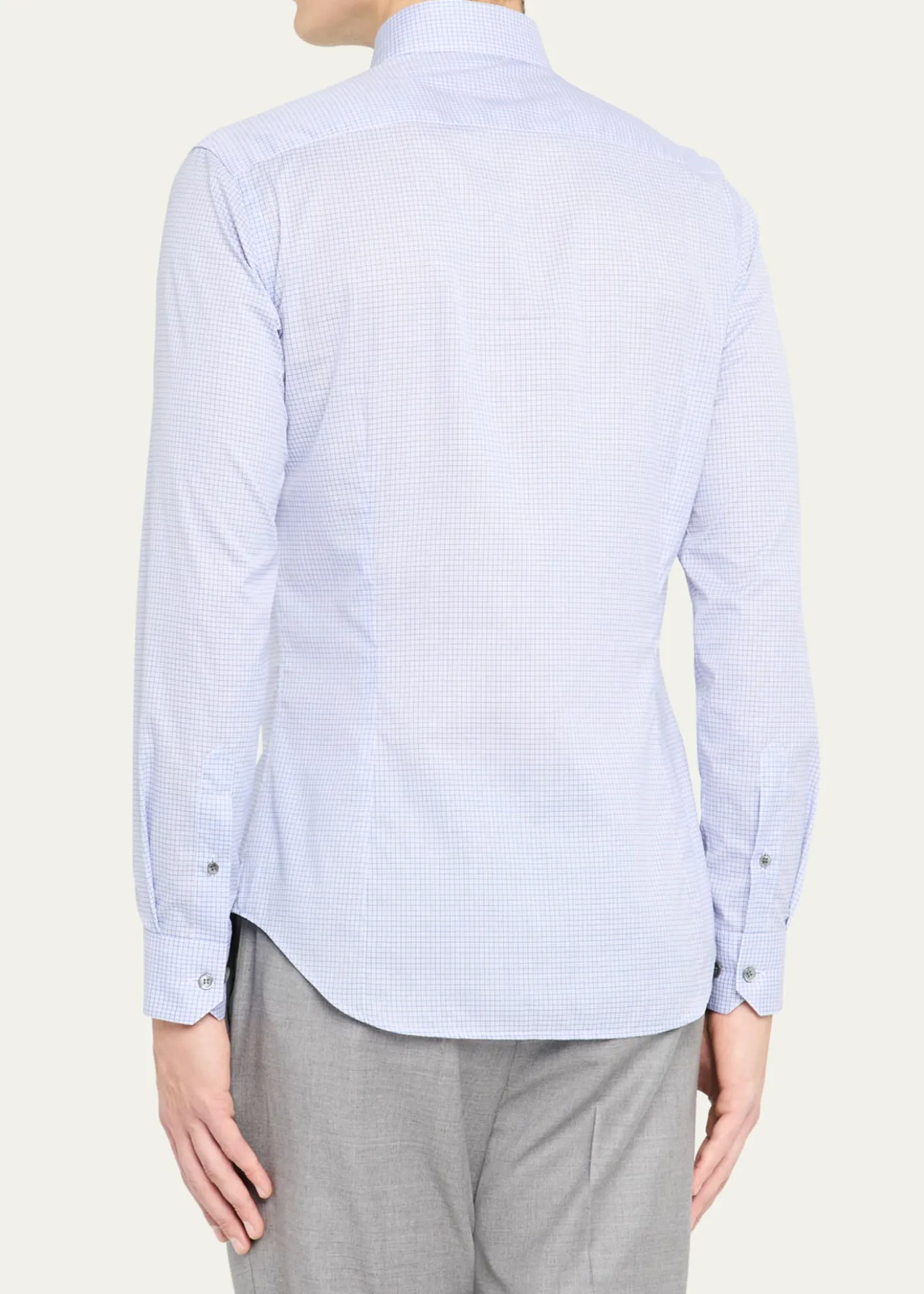 Giorgio ArmaniMen's Micro-Plaid Cotton Dress Shirt