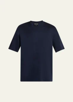 Giorgio ArmaniMen's Nylon and Cupro Crewneck T-Shirt