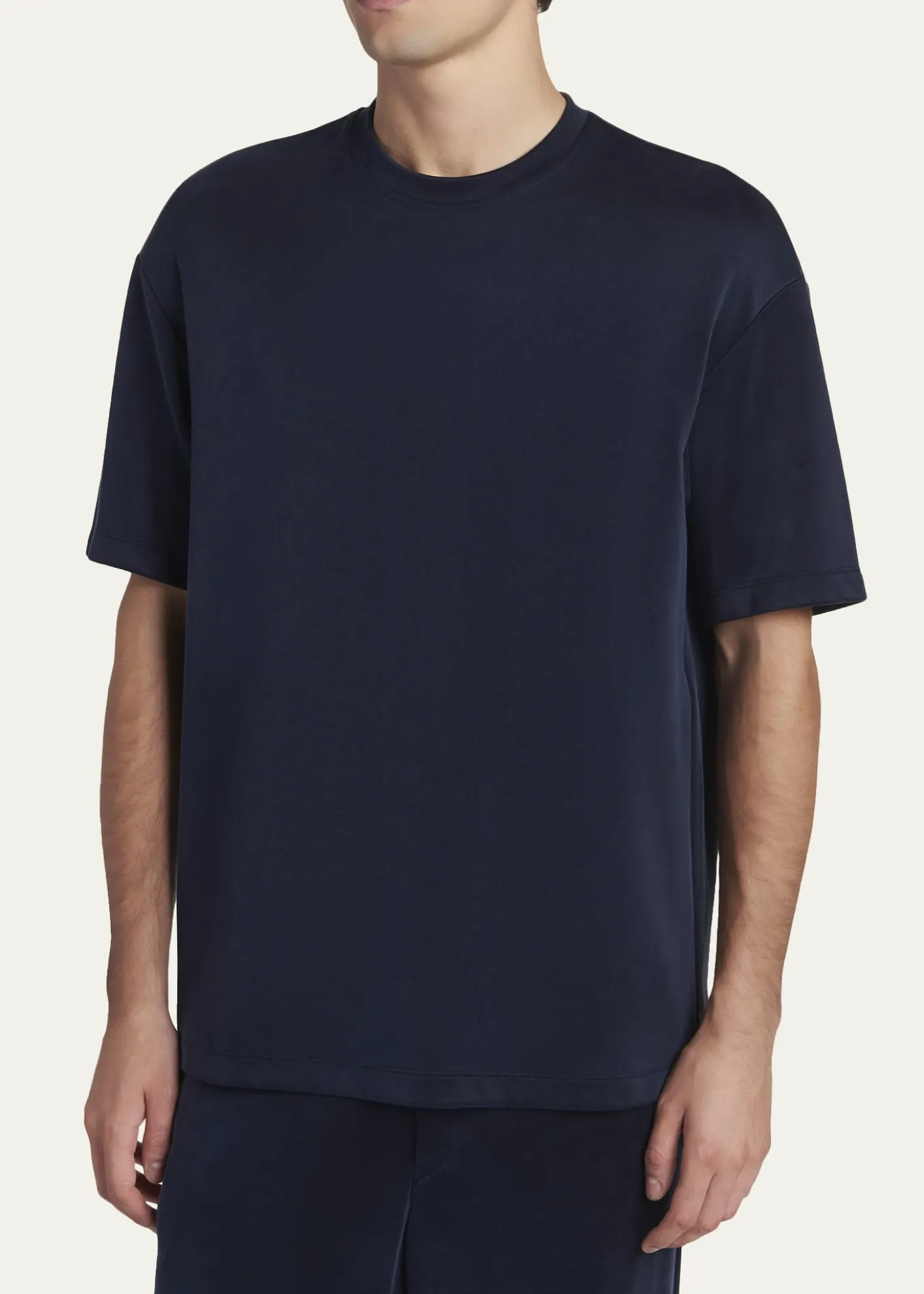 Giorgio ArmaniMen's Nylon and Cupro Crewneck T-Shirt