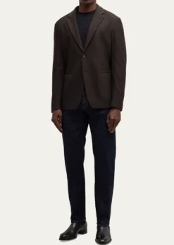 Giorgio ArmaniMen's Nylon Rice Stitch Two-Button Blazer