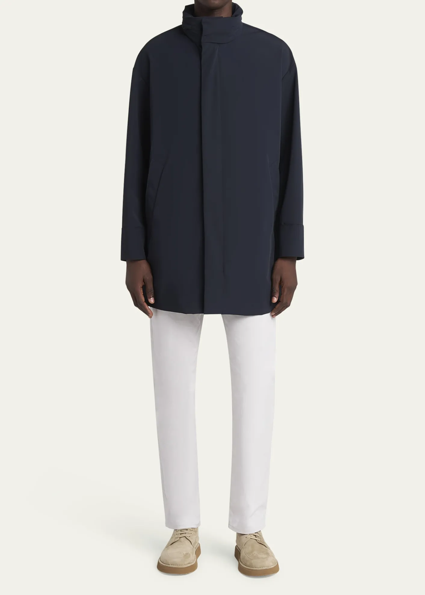 Giorgio ArmaniMen's Nylon Stretch Caban Coat