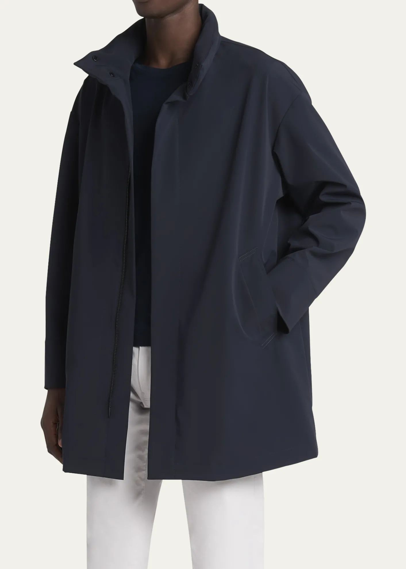 Giorgio ArmaniMen's Nylon Stretch Caban Coat
