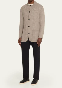 Giorgio ArmaniMen's Ottoman Chevron Single-Breasted Jacket