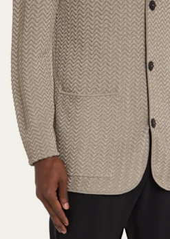 Giorgio ArmaniMen's Ottoman Chevron Single-Breasted Jacket