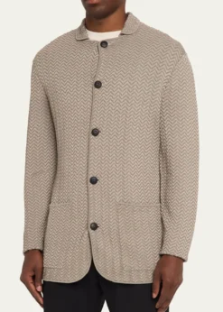 Giorgio ArmaniMen's Ottoman Chevron Single-Breasted Jacket