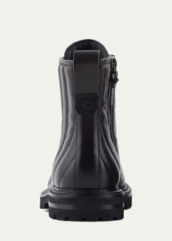 Giorgio ArmaniMen's Quilted Leather Lace-Up Boots