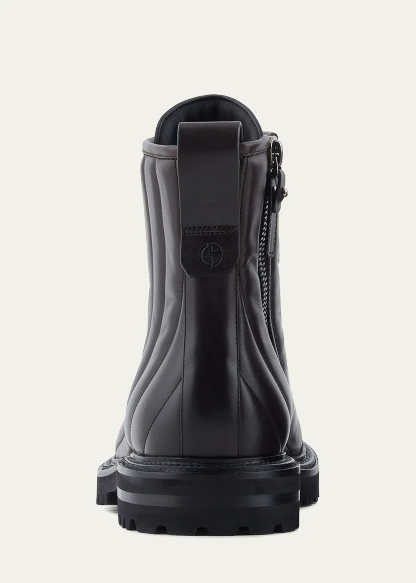 Giorgio ArmaniMen's Quilted Leather Lace-Up Boots
