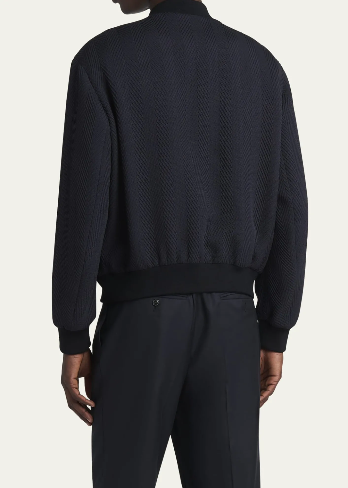 Giorgio ArmaniMen's Raised Chevron Bomber Jacket