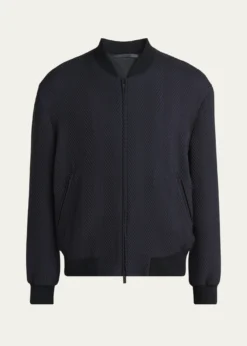 Giorgio ArmaniMen's Raised Chevron Bomber Jacket