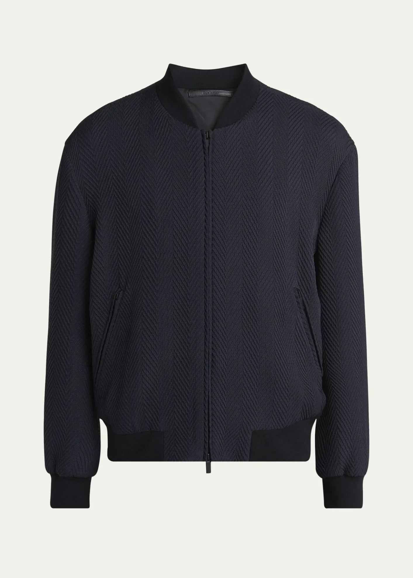 Giorgio ArmaniMen's Raised Chevron Bomber Jacket