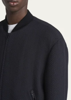 Giorgio ArmaniMen's Raised Chevron Bomber Jacket