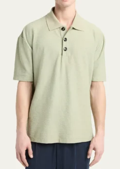 Giorgio ArmaniMen's Seersucker Relaxed-Fit Polo Shirt