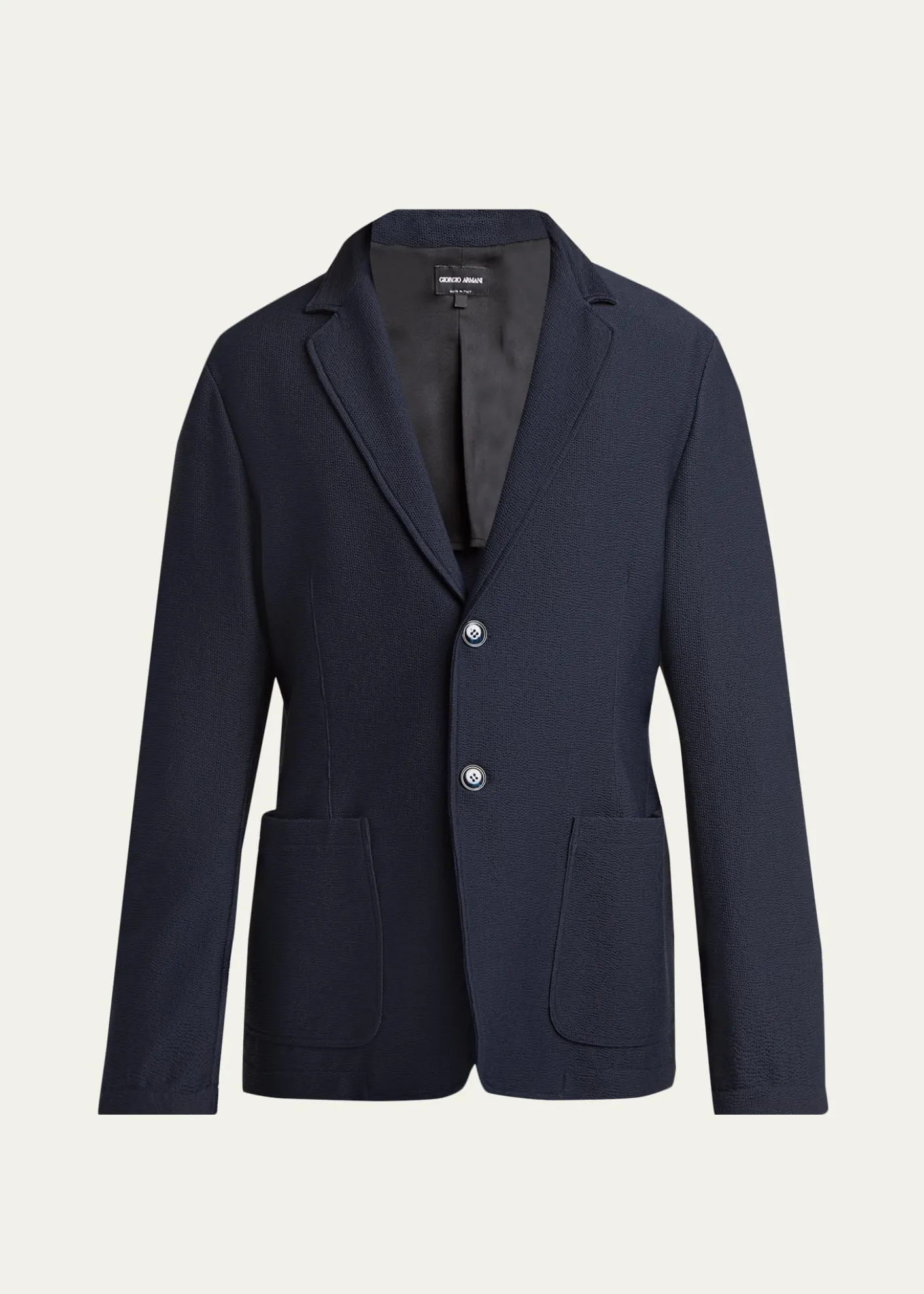 Giorgio ArmaniMen's Seersucker Patch-Pocket Blazer
