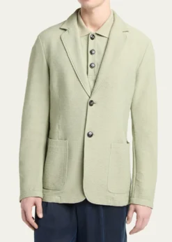Giorgio ArmaniMen's Seersucker Patch-Pocket Blazer