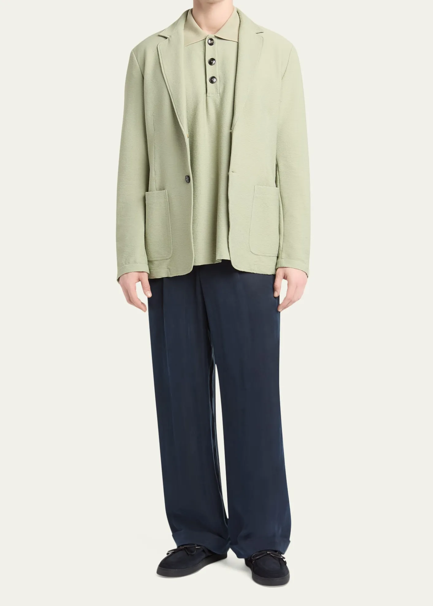 Giorgio ArmaniMen's Seersucker Patch-Pocket Blazer
