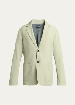 Giorgio ArmaniMen's Seersucker Patch-Pocket Blazer