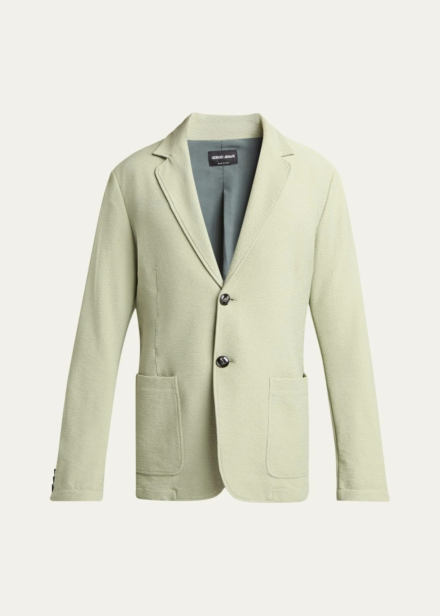 Giorgio ArmaniMen's Seersucker Patch-Pocket Blazer