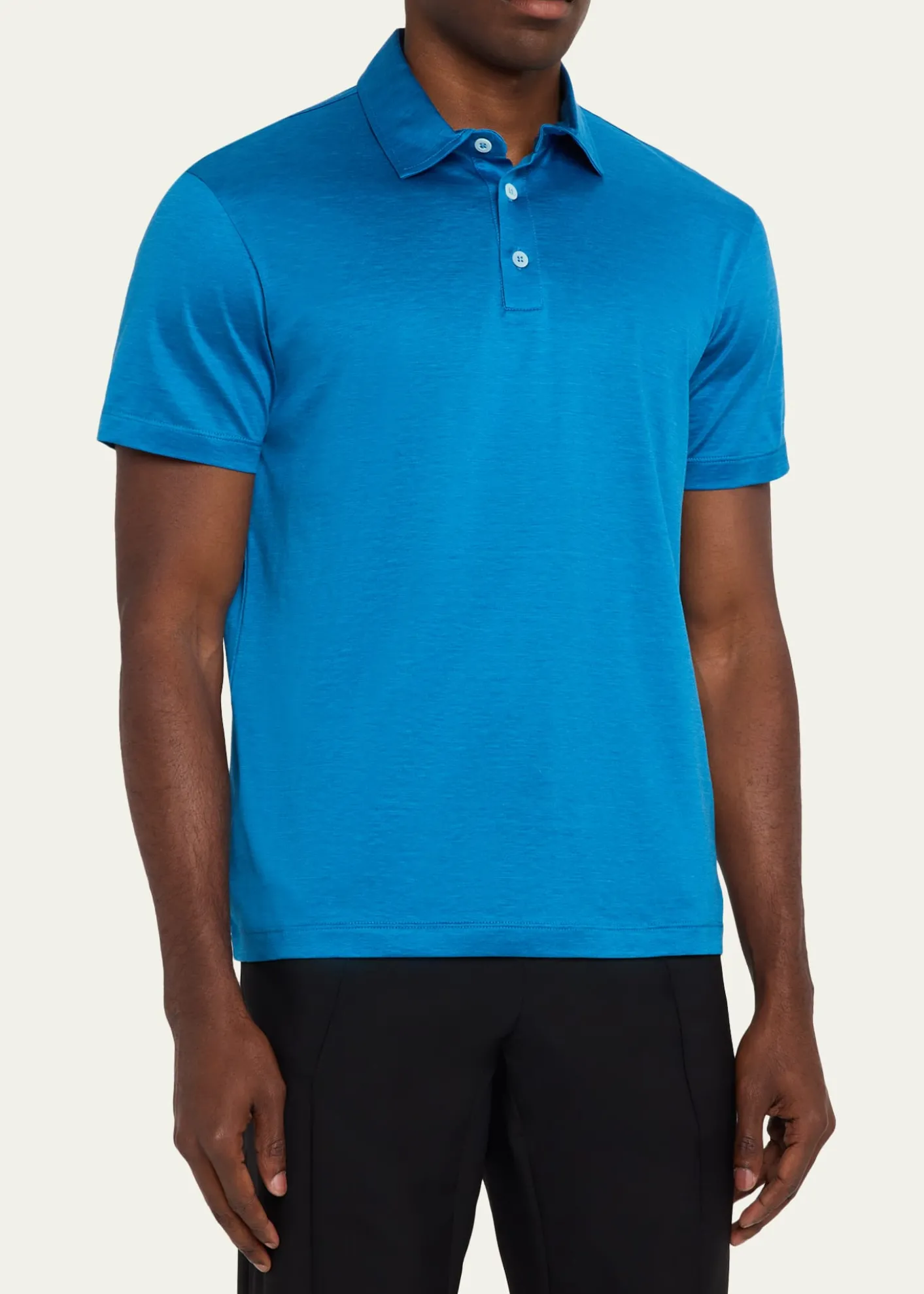 Giorgio ArmaniMen's Silk and Cotton Polo Shirt