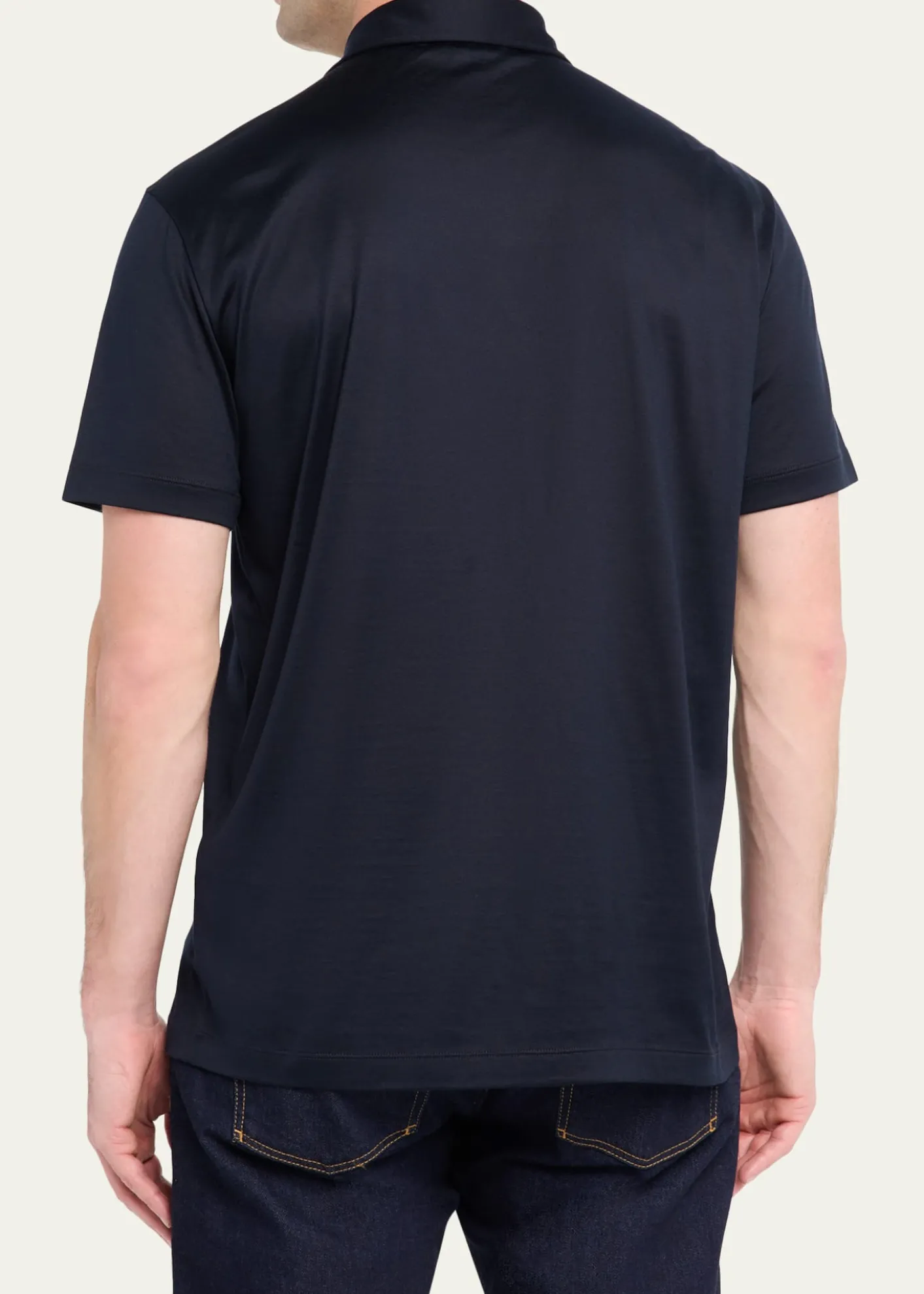 Giorgio ArmaniMen's Silk and Cotton Polo Shirt