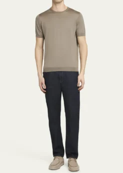 Giorgio ArmaniMen's Silk-Cotton Crew T-Shirt