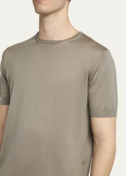 Giorgio ArmaniMen's Silk-Cotton Crew T-Shirt