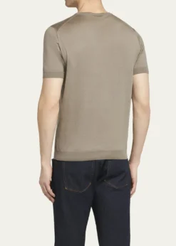 Giorgio ArmaniMen's Silk-Cotton Crew T-Shirt
