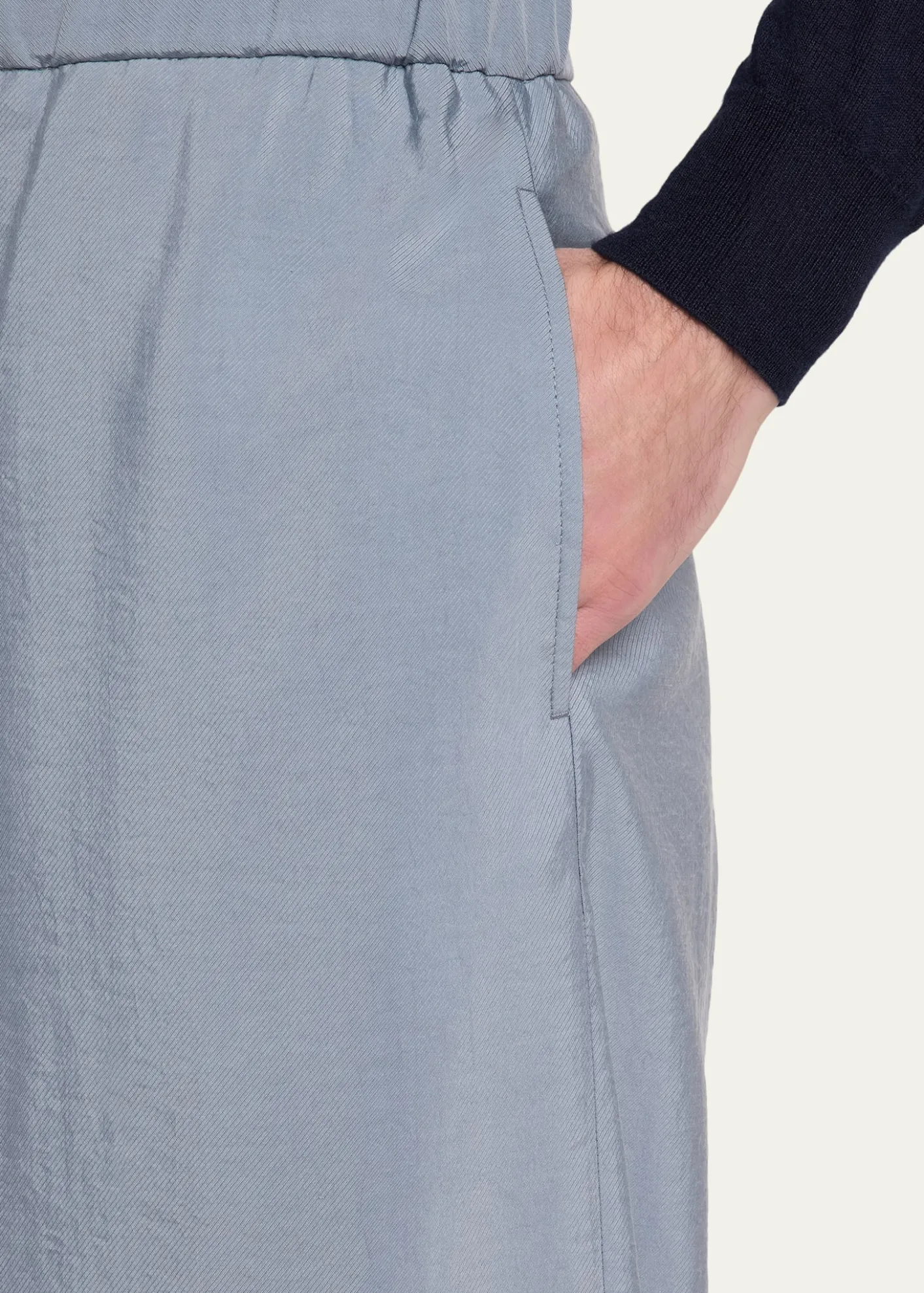 Giorgio ArmaniMen's Silk Wide-Leg Trousers