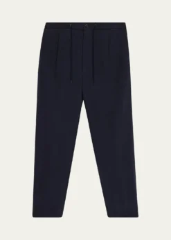 Giorgio ArmaniMen's Single-Pleat Linen Canvas Trousers
