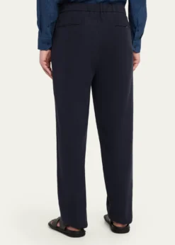 Giorgio ArmaniMen's Single-Pleat Linen Canvas Trousers