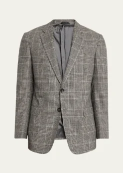 Giorgio ArmaniMen's Soft Glen Plaid Single-Breasted Sport Coat