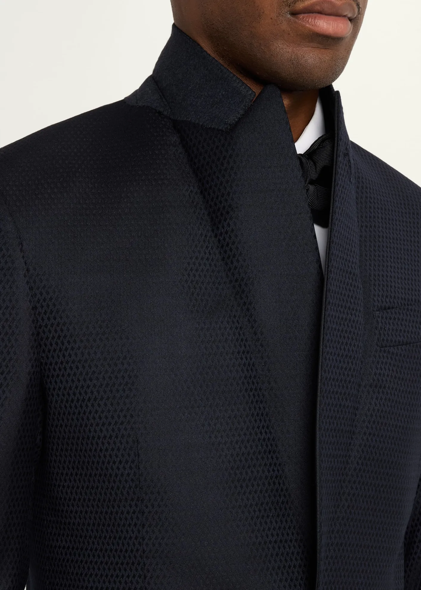 Giorgio ArmaniMen's Soft Jacquard Satin-Trim Single-Breasted Blazer