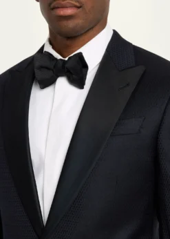 Giorgio ArmaniMen's Soft Jacquard Satin-Trim Single-Breasted Blazer