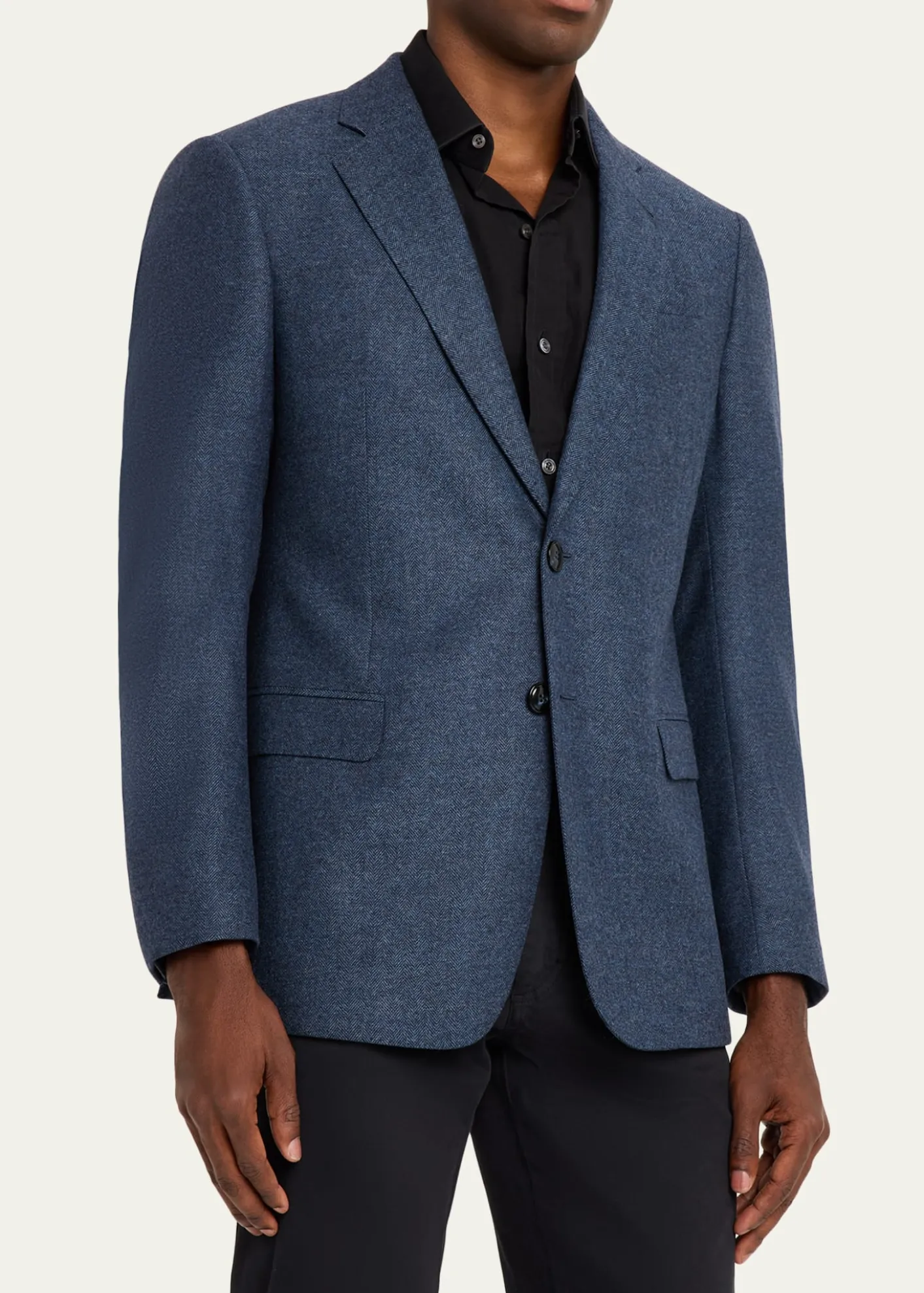 Giorgio ArmaniMen's Soft Line Chevron Single-Breasted Sport Coat