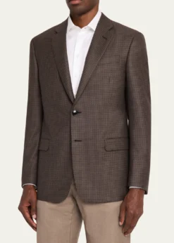 Giorgio ArmaniMen's Soft Line Houndstooth Single-Breasted Sport Coat