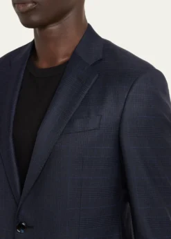 Giorgio ArmaniMen's Soft Prince of Wales Single-Breasted Sport Coat