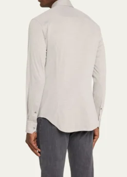 Giorgio ArmaniMen's Solid Cotton Stretch Sport Shirt