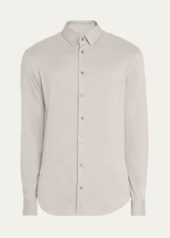 Giorgio ArmaniMen's Solid Cotton Stretch Sport Shirt