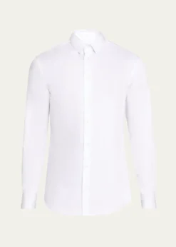 Giorgio ArmaniMen's Solid Cotton Sport Shirt