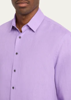 Giorgio ArmaniMen's Solid Linen Classic-Fit Sport Shirt