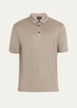 Giorgio ArmaniMen's Solid Linen Polo Shirt