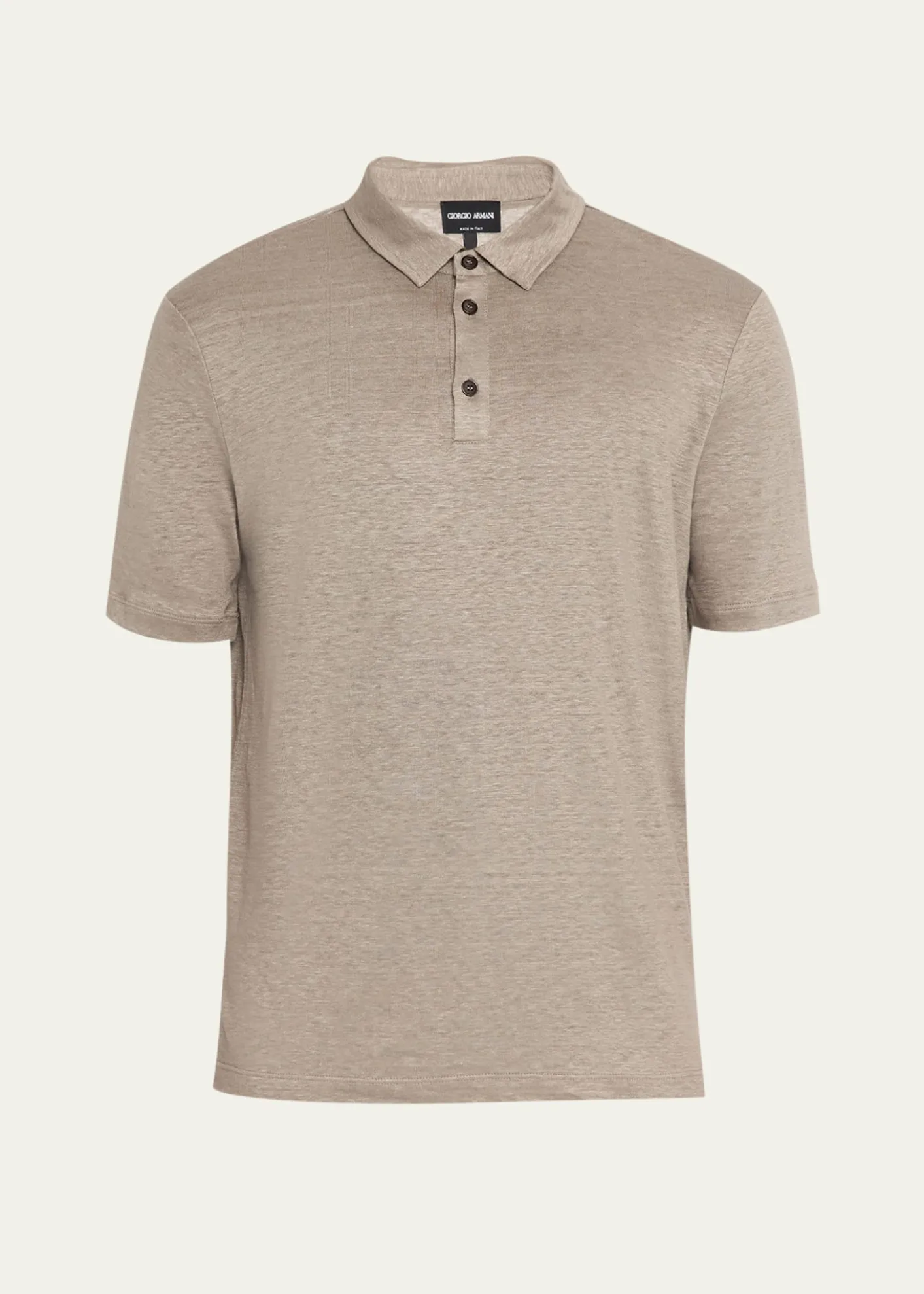 Giorgio ArmaniMen's Solid Linen Polo Shirt