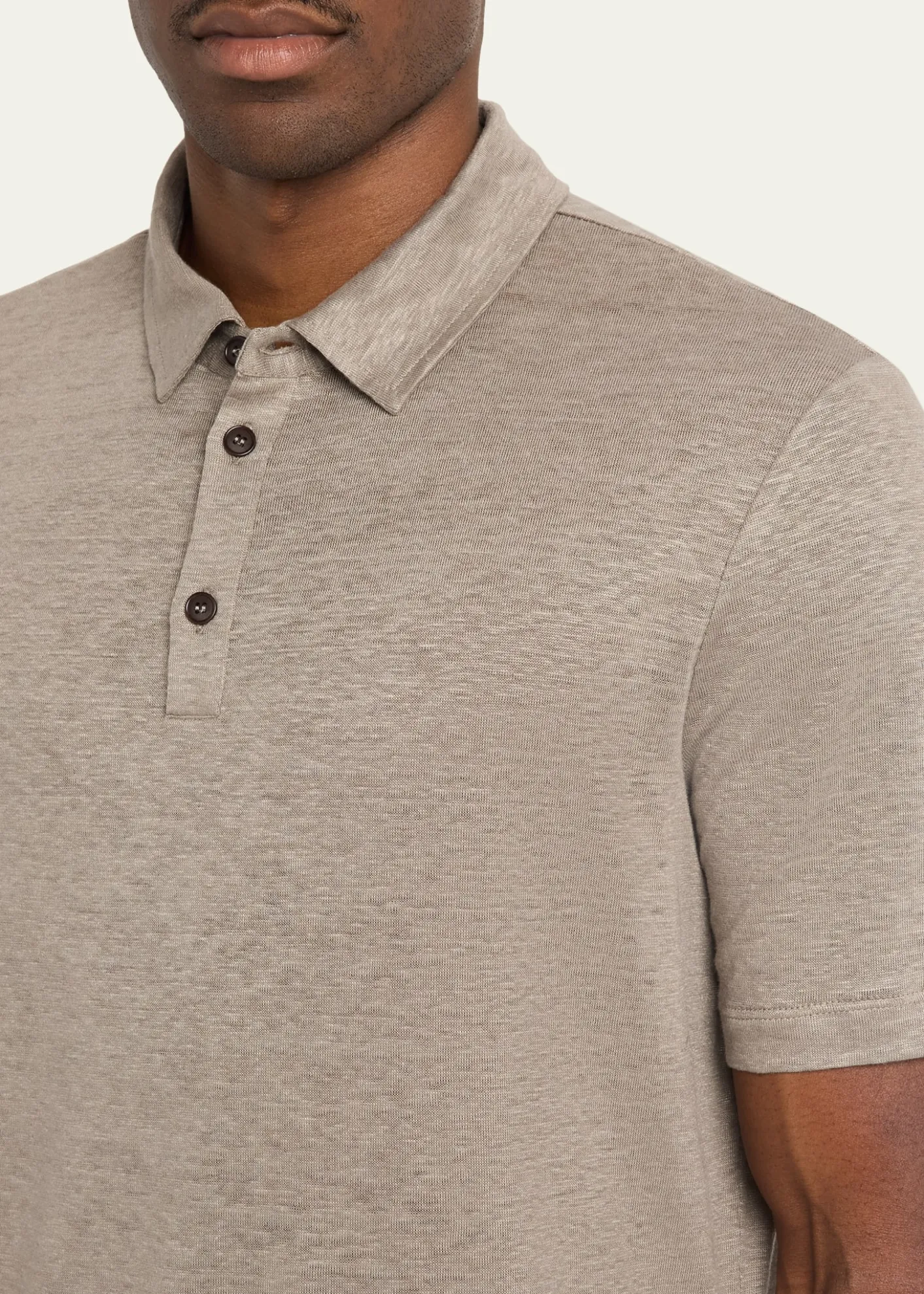 Giorgio ArmaniMen's Solid Linen Polo Shirt