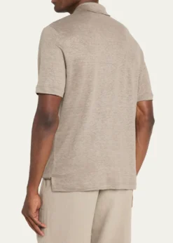 Giorgio ArmaniMen's Solid Linen Polo Shirt