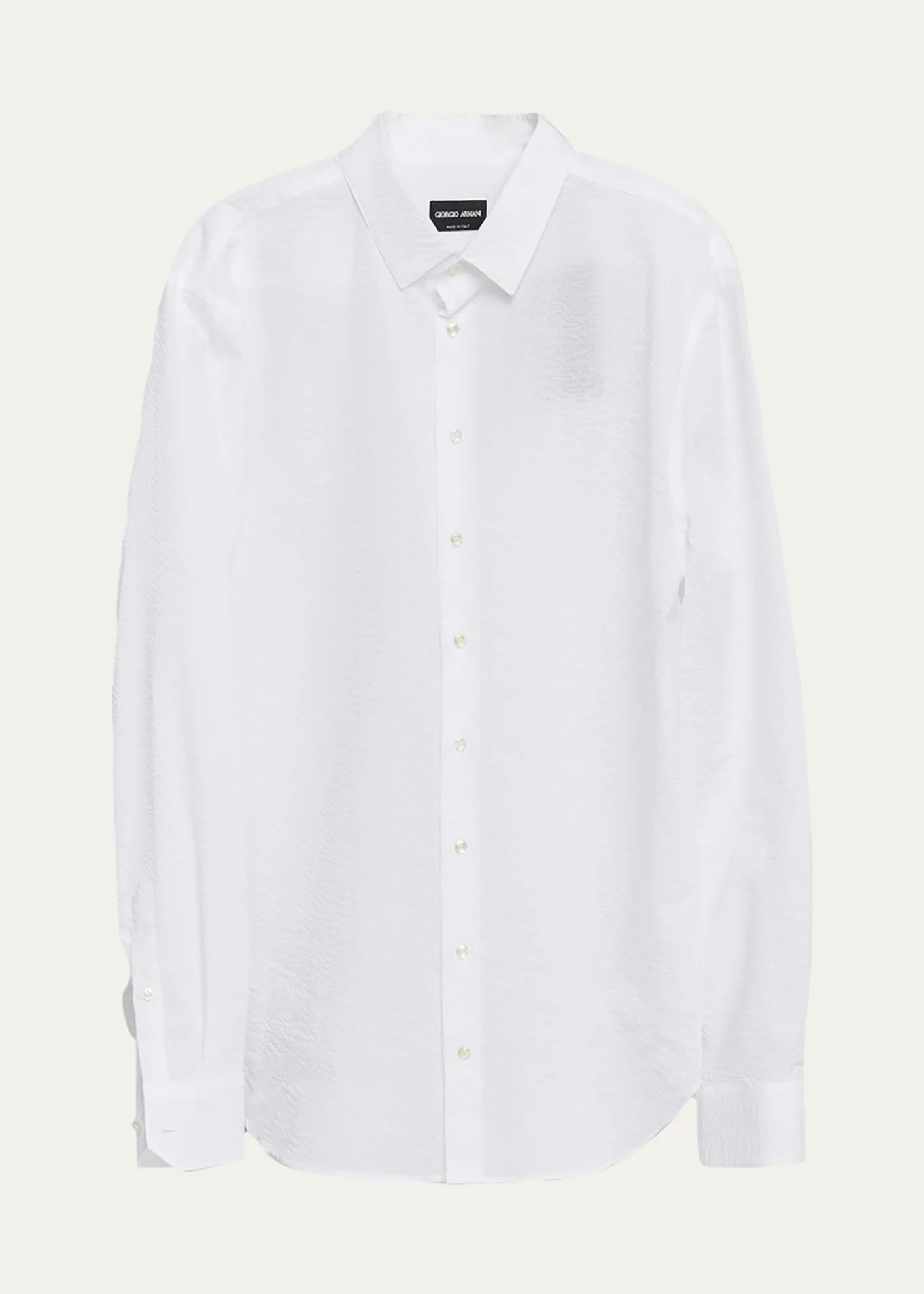 Giorgio ArmaniMen's Solid Seersucker Sport Shirt